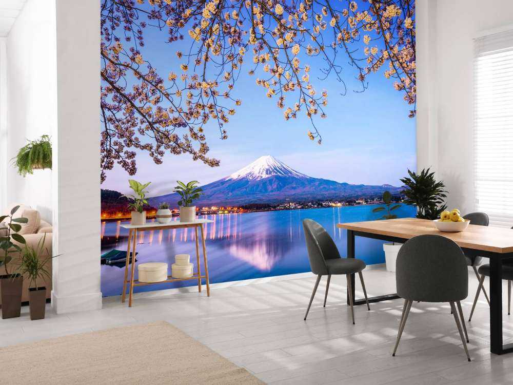 Góra Fuji na brzegu wody