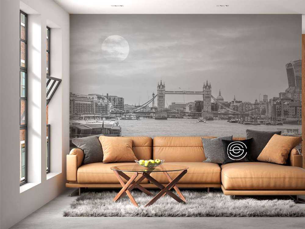 Pejzaż miejski Londynu w czerni i bieli