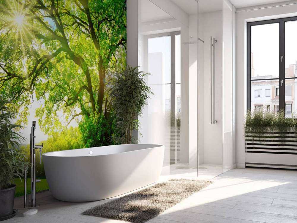 Drzewo z promieniami słońca