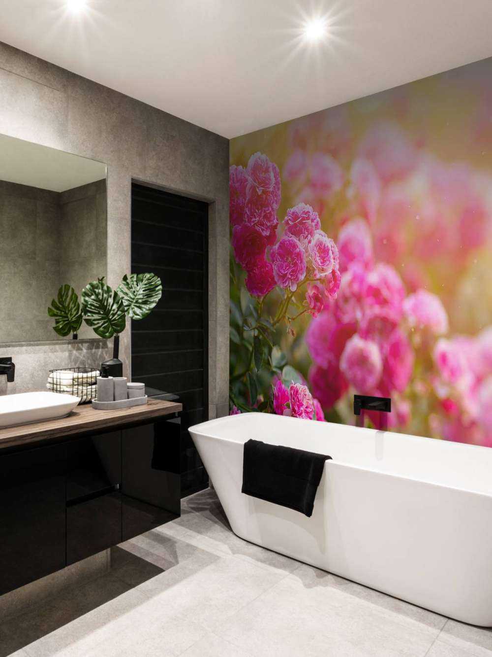 Różowe krzewy róży