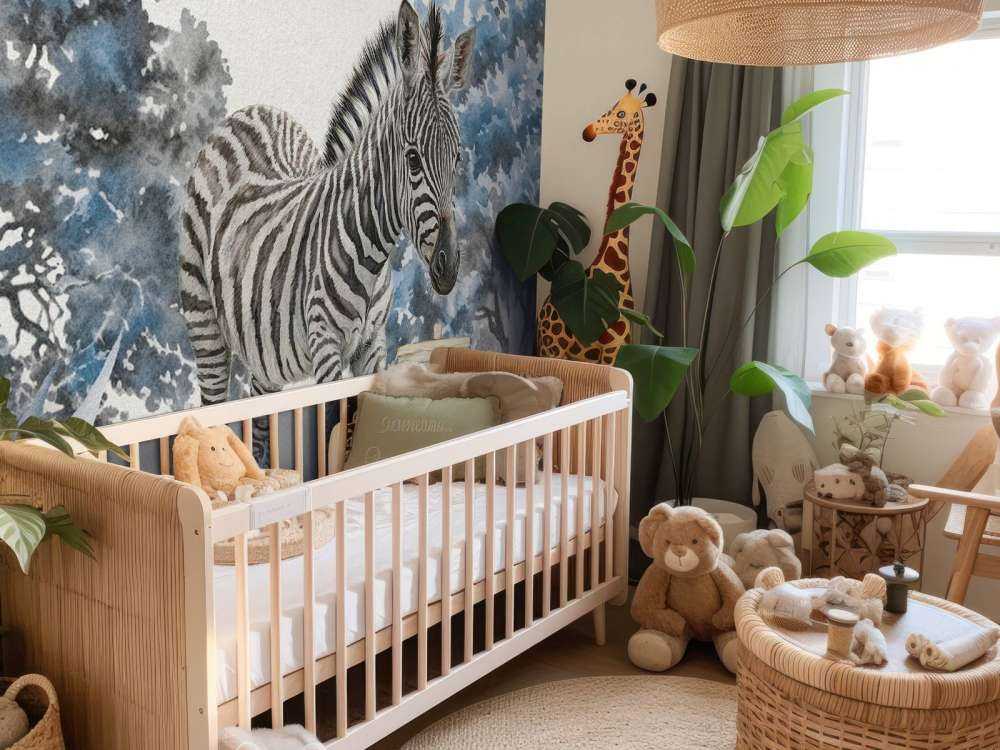 Młoda zebra w naturze w kolorze niebieskim