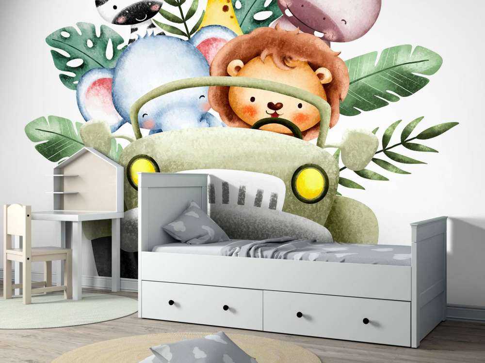 Zwierzęta safari w jeepie