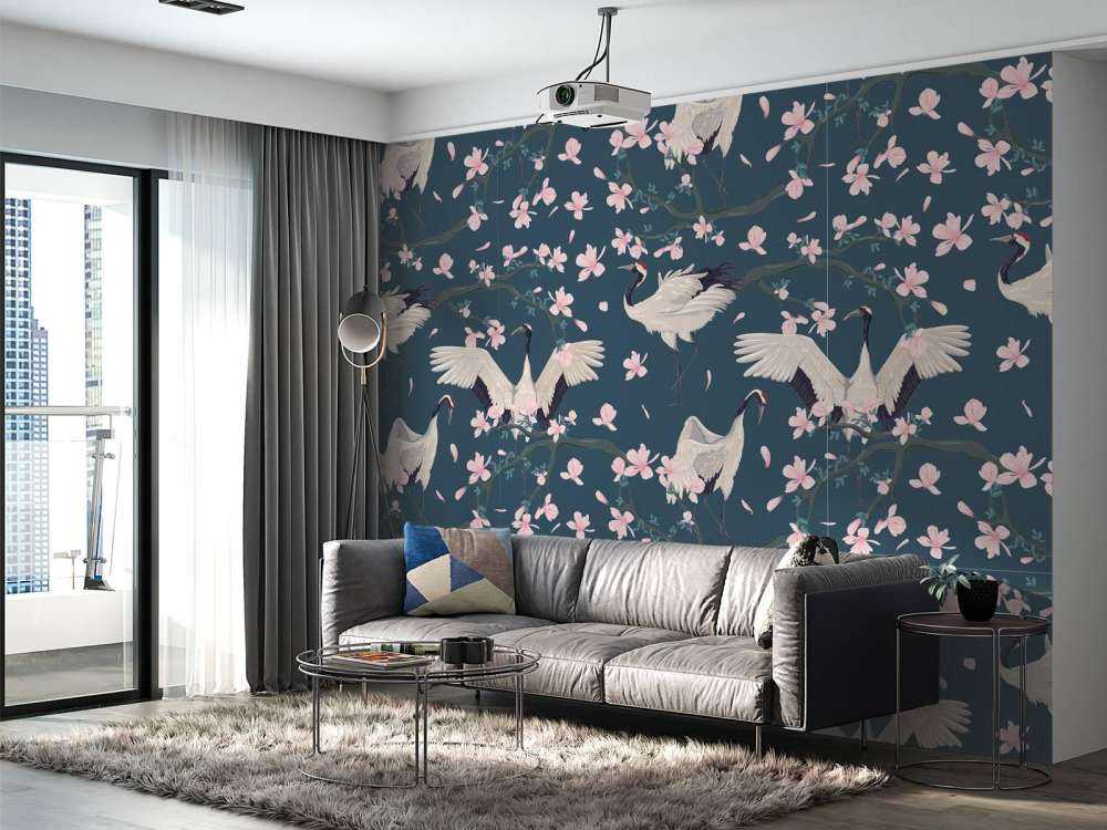 Żurawie z magnoliami