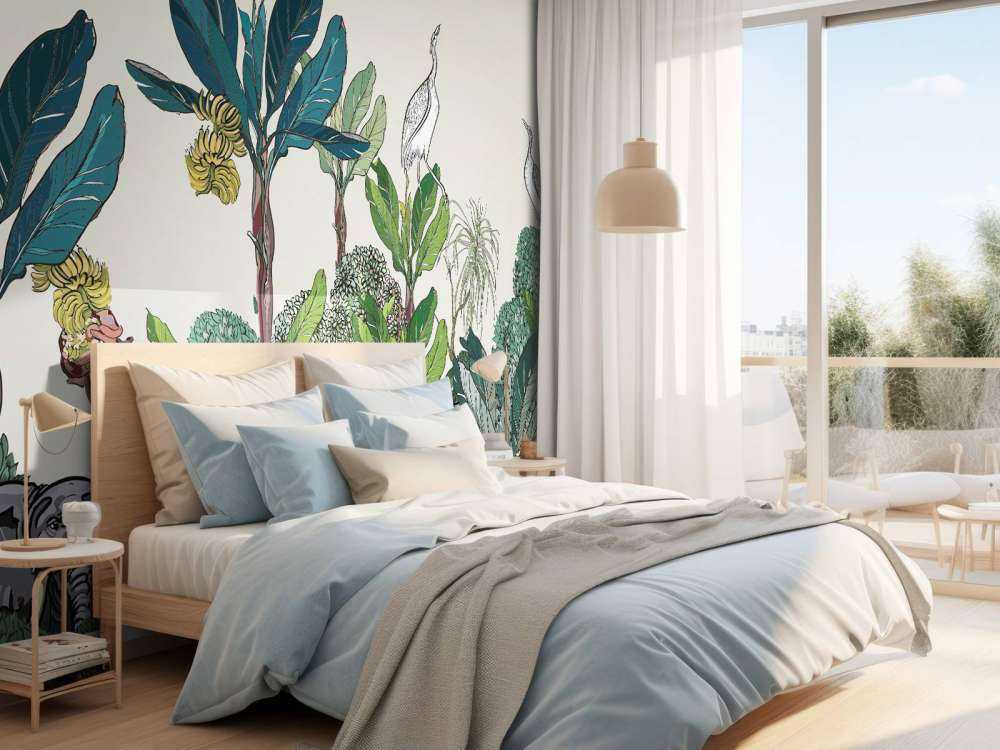 Panorama dżungli z zwierzętami