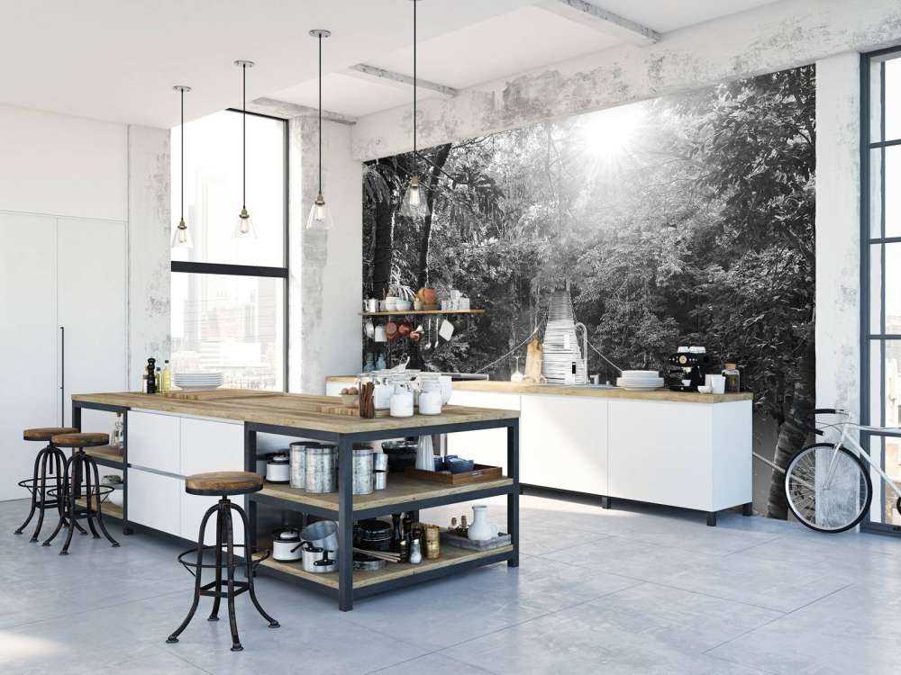 Most wiszący czarny i biały