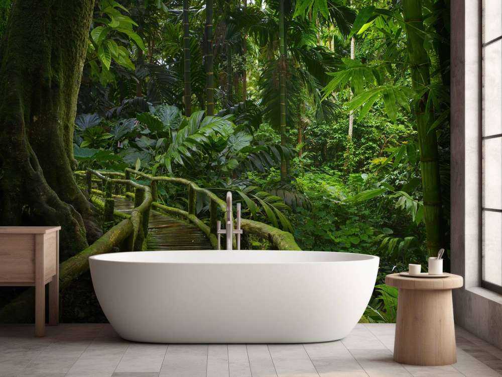 Wąski mostek w dżungli