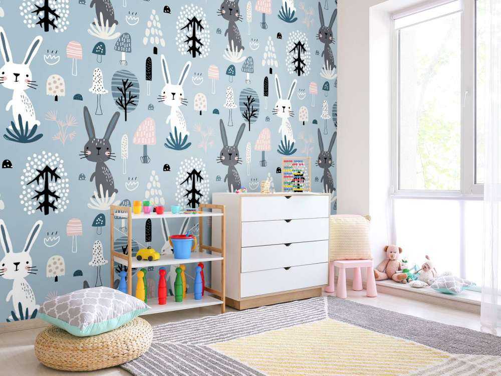 Niebieski wzór królika