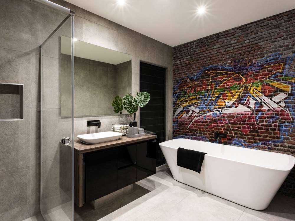 Graffiti na ścianie z cegieł