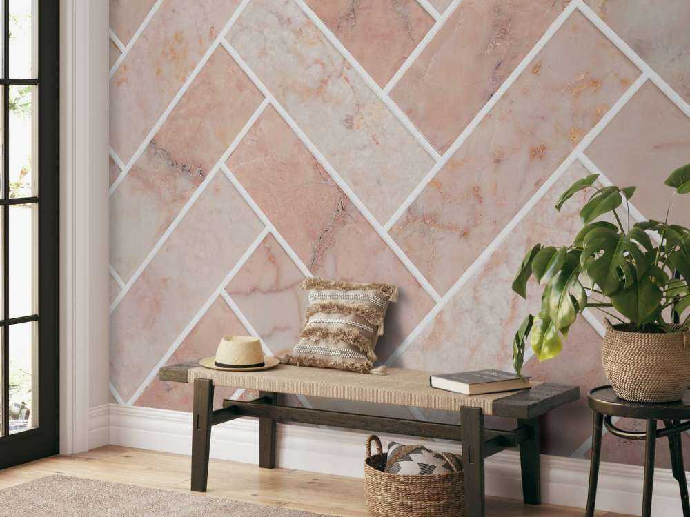 Różowa marmurowa jodełka