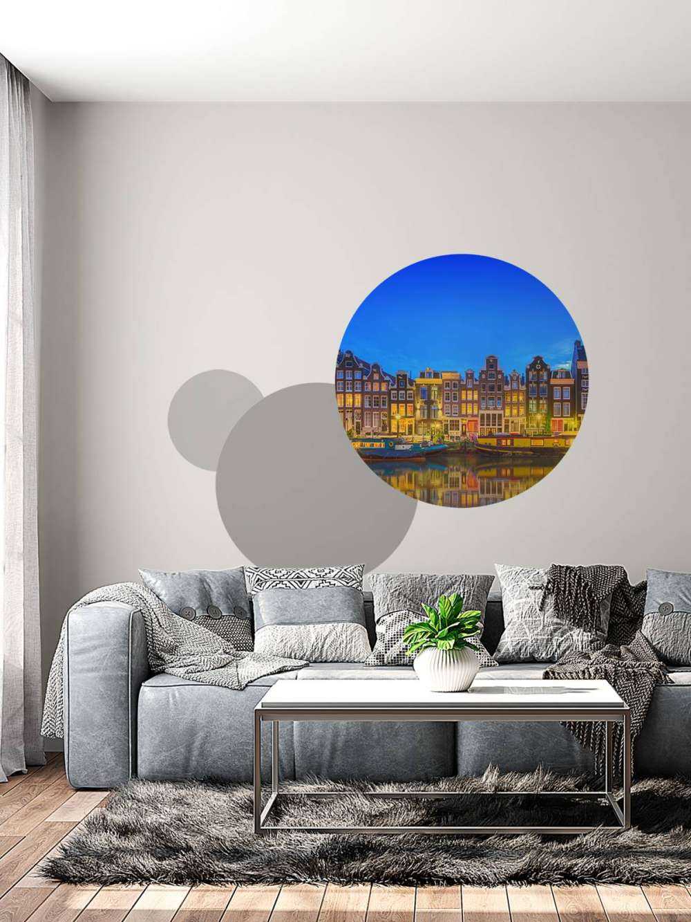 Kanał amsterdamski w nocy