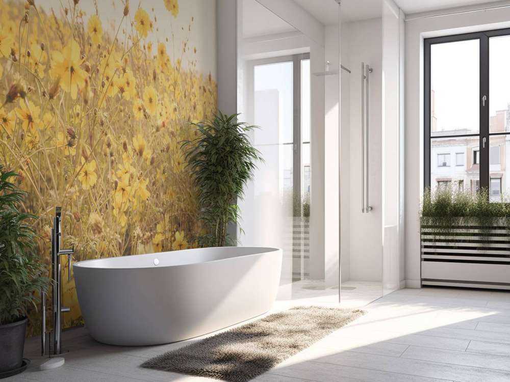 Żółte kwiaty o wyglądzie vintage