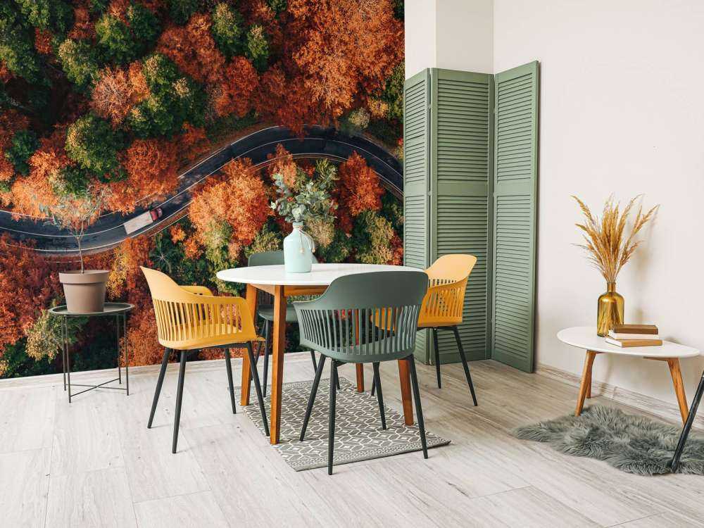 Droga wijąca się z ciężarówką