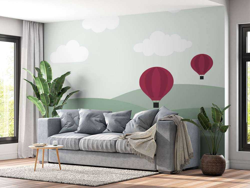 Wzgórza z balonami na gorące powietrze