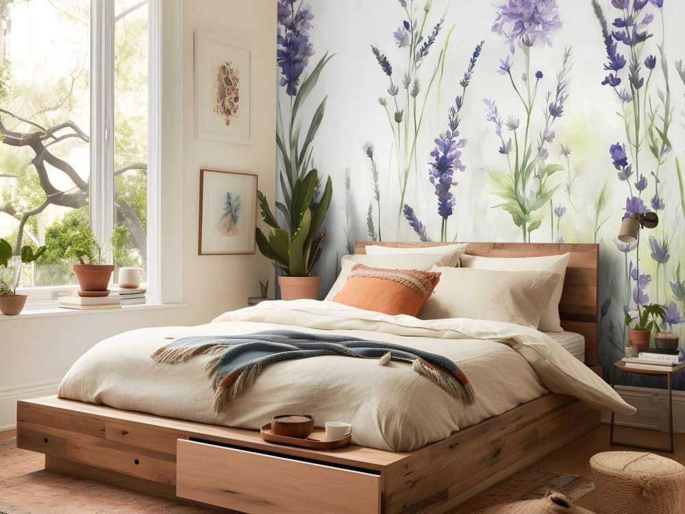 Lawendowa Polana Bezszwowy Stonowany Liliowy