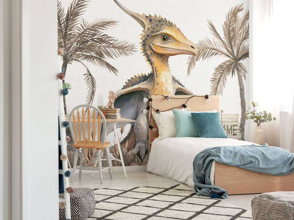 Młody pteranodon w taupe dżungli