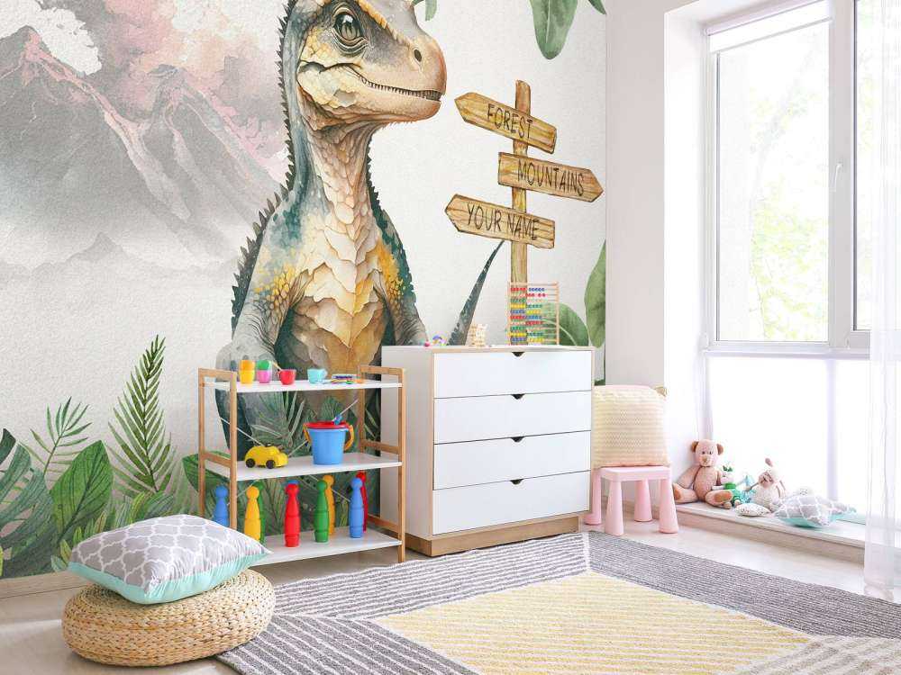 Młody velociraptor w dżungli