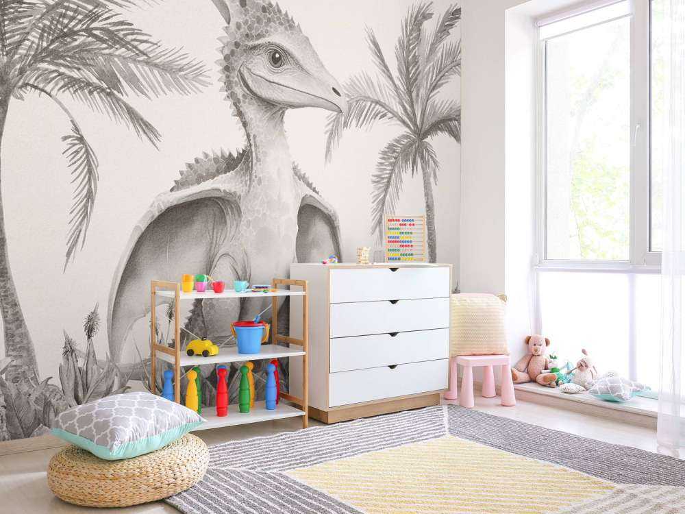 Młody pteranodon w beżowej dżungli