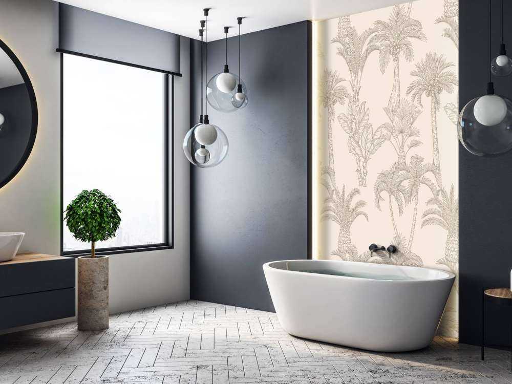 Dżungla line-art beżowa