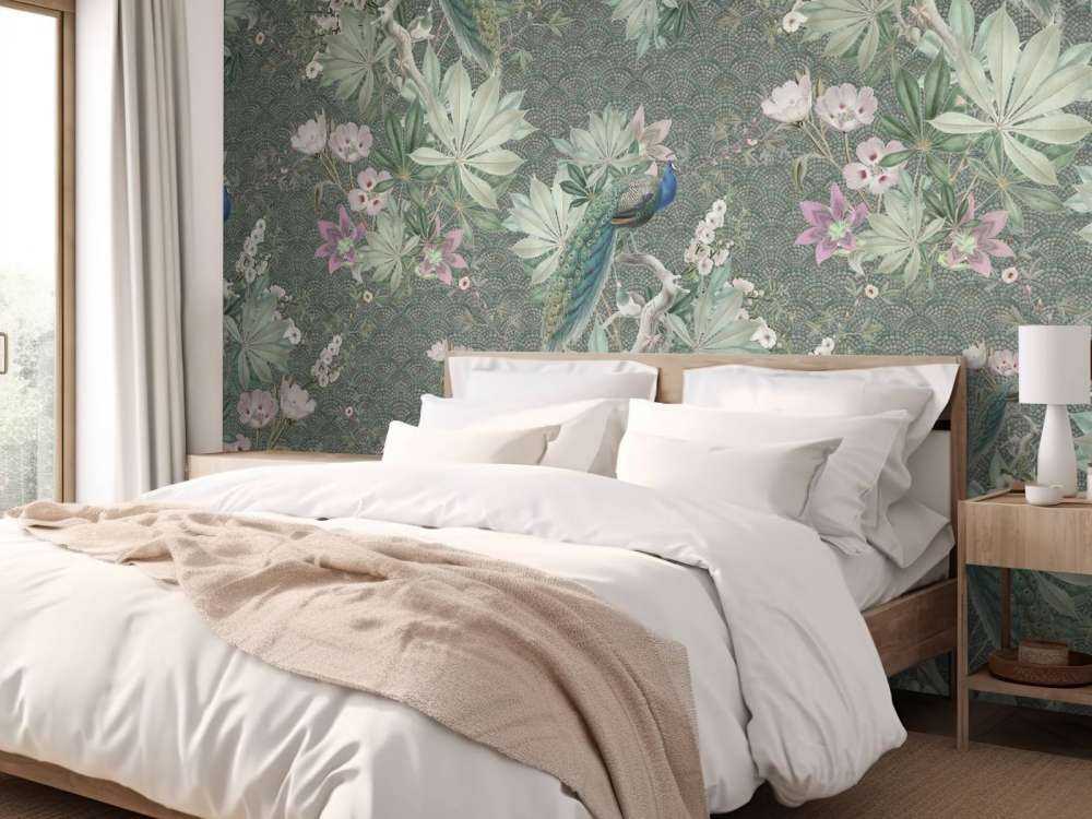 Pawie ogrodowe w stylu vintage - ciemnozielony