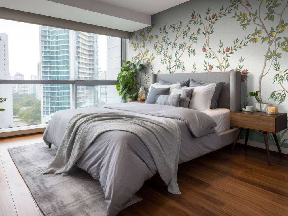 Krajobraz z drzewami owocowymi