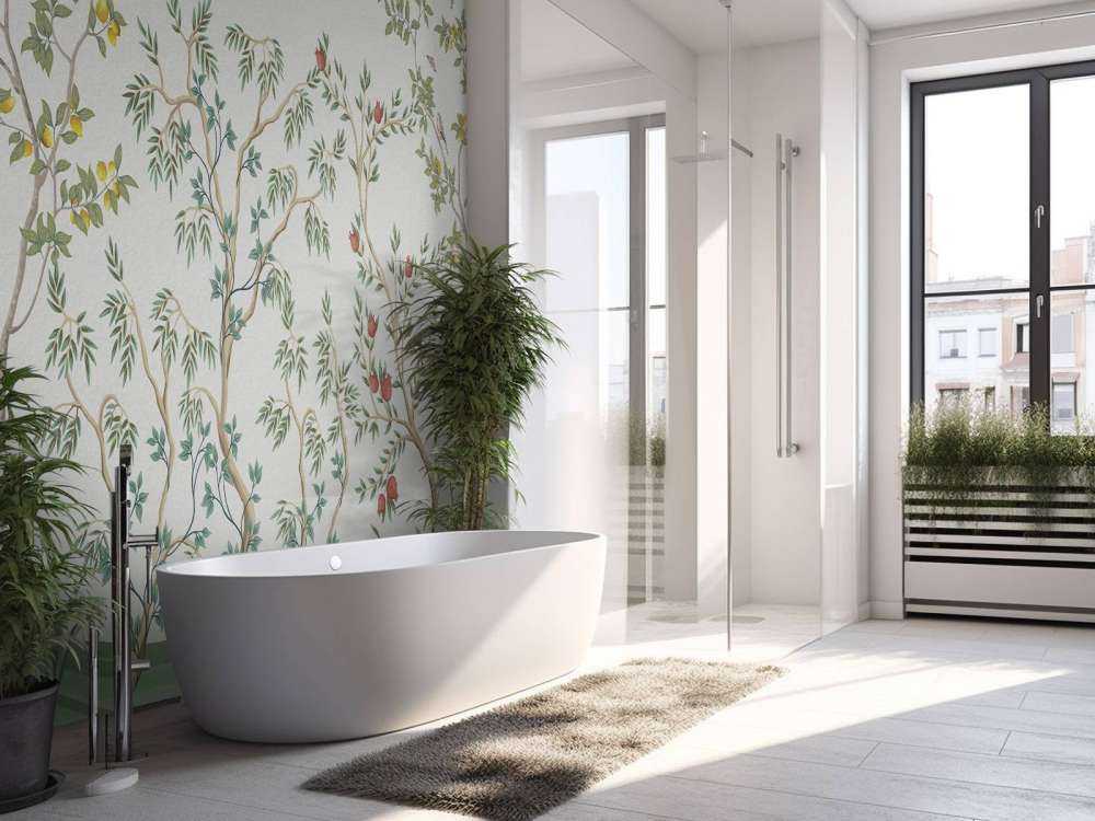 Krajobraz z drzewami owocowymi