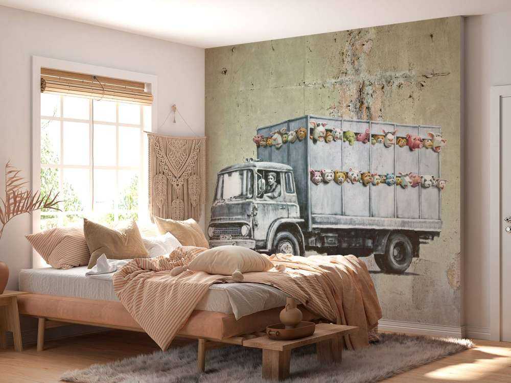 Banksy - Meat truck, raw concrete