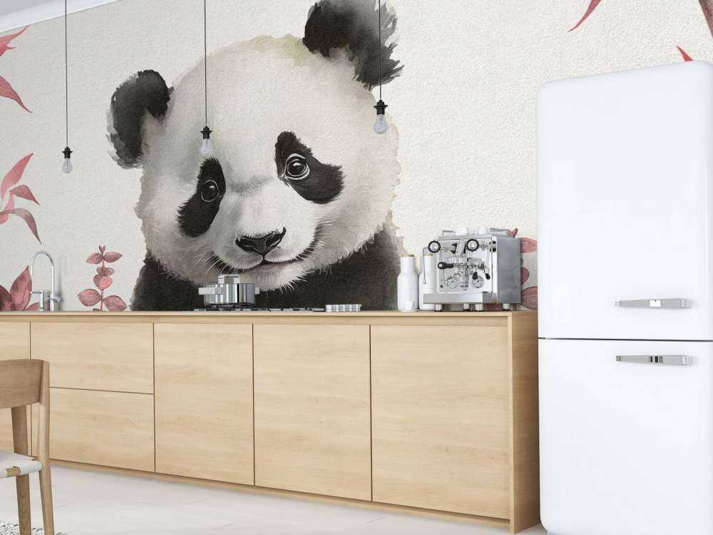 Mała panda w dżungli różowa