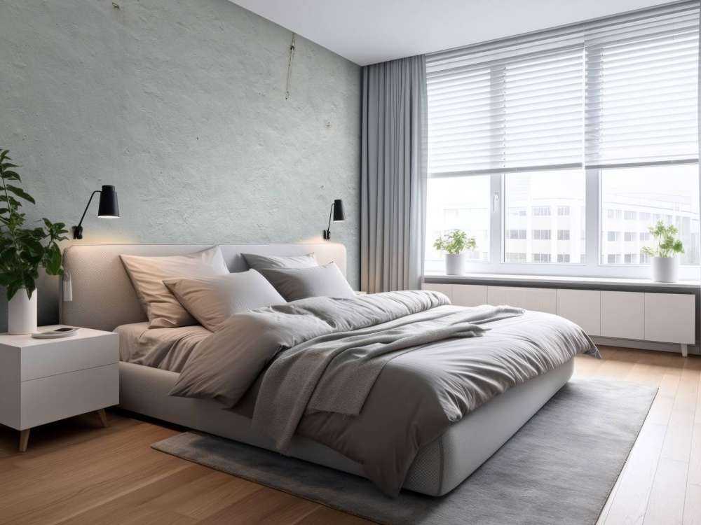 Ściana z białym stiukiem