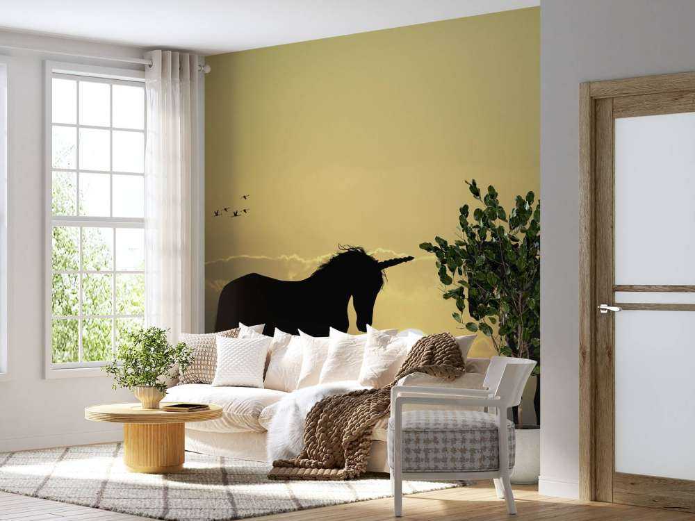 Jednorożce o zachodzie słońca