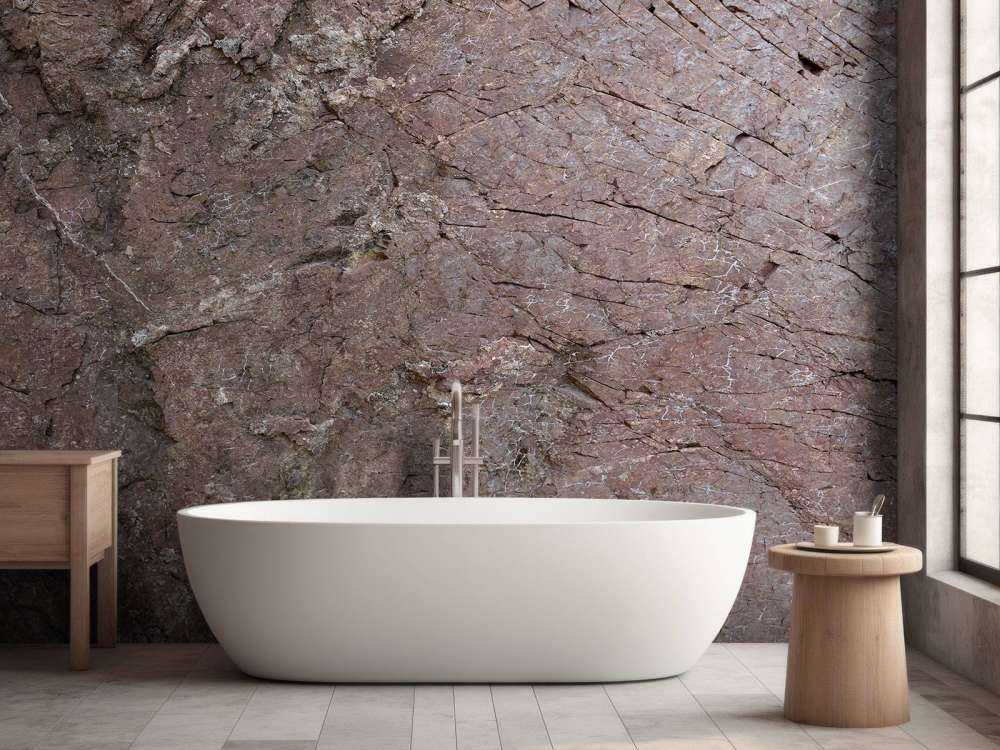 Szczegółowa skała z drzewami