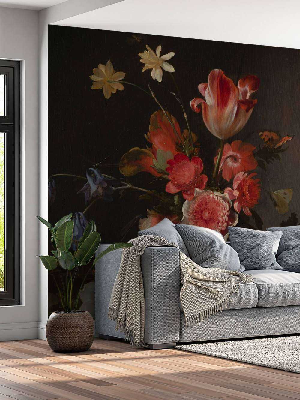 Martwa natura z bukietem w rozwoju