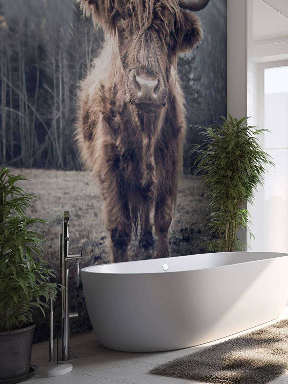 Szkocka rasa wyżynna przy lesie