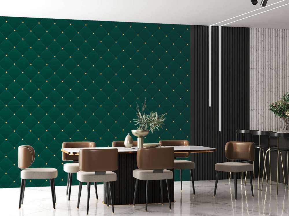 Ciemno zielony wzór chesterfielda