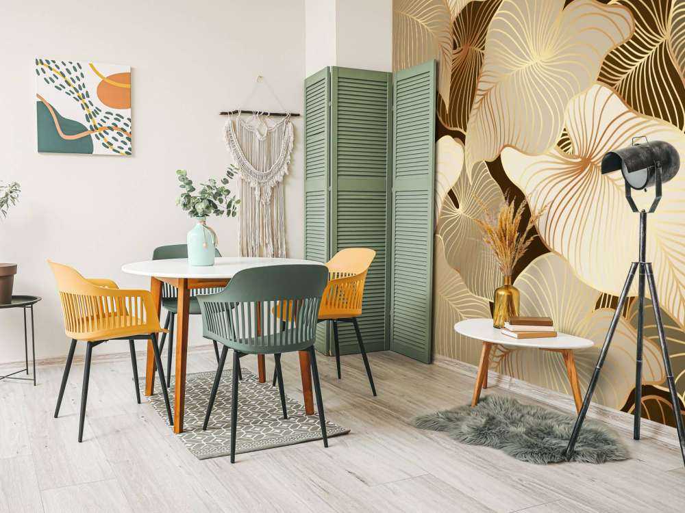 Brązowe liście tropikalne