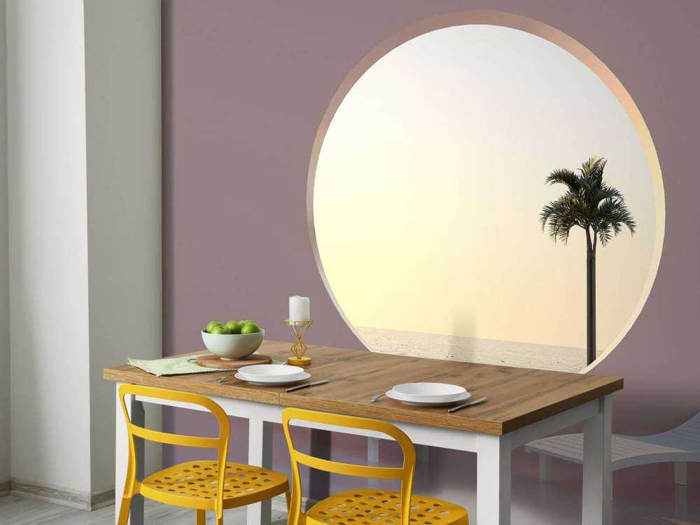 Różowa ściana z okręgiem