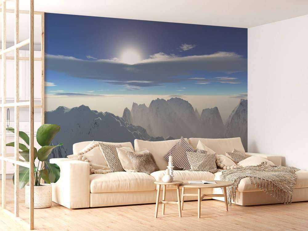 Śnieżne szczyty górskie panorama