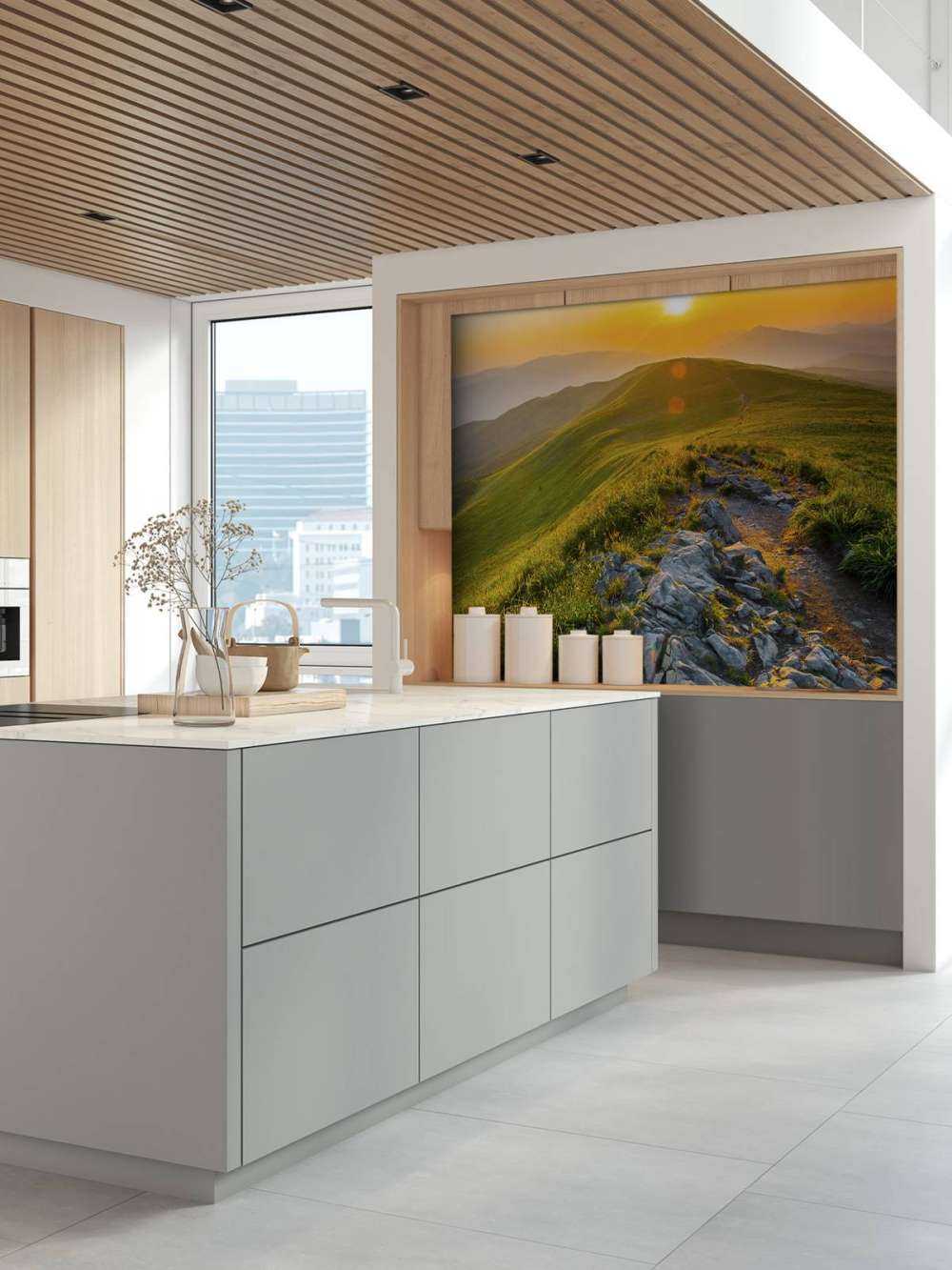 Zachód słońca w górskim krajobrazie