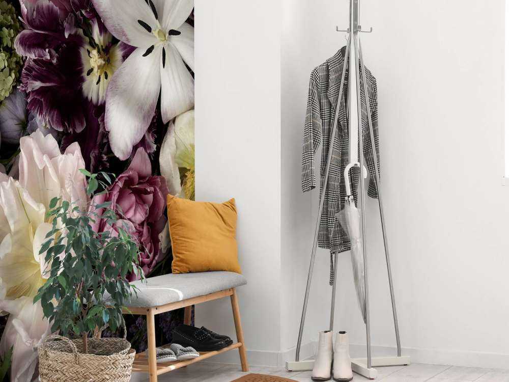 Kolorowe kwiaty ciemne