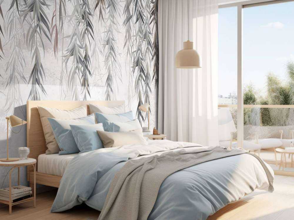 Zwisające gałęzie nad betonem