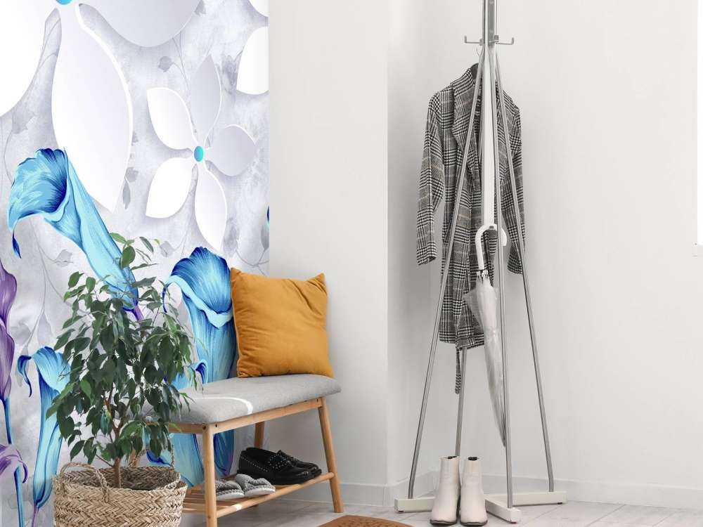 Niebiesko białe kwiaty