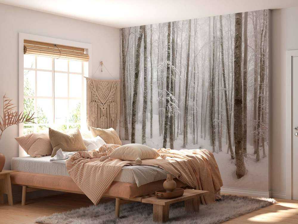 Śnieg w lesie bukowym