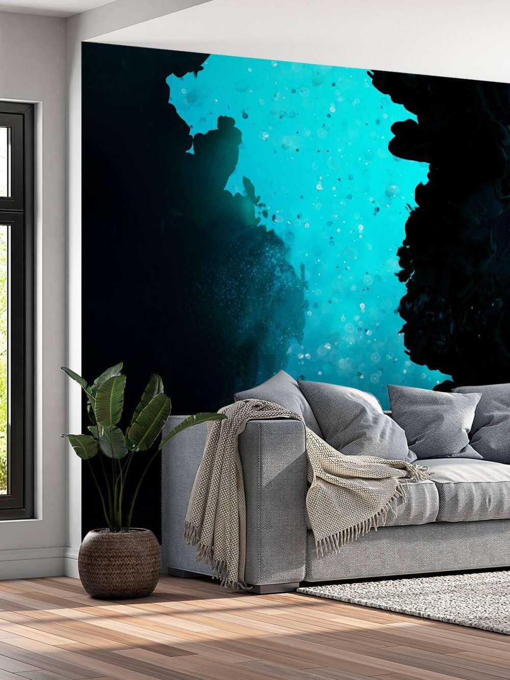 Płetwonurek w jaskini