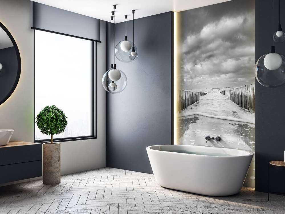 Niespokojne morze w czerni i bieli