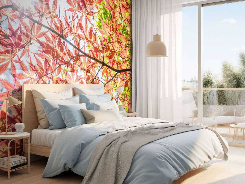 Czerwone jesienne liście