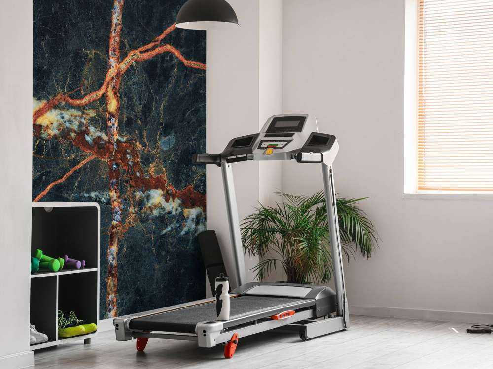 Niebieski marmur z kolorem miedzianym