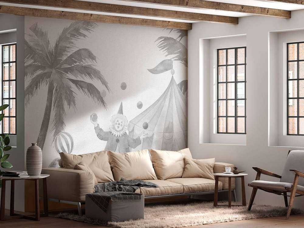 Wesołe zwierzęta cyrkowe szare