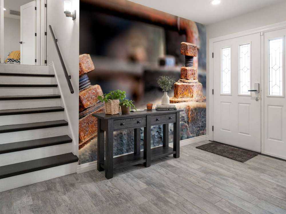 Detal zardzewiałego kotła parowego (B