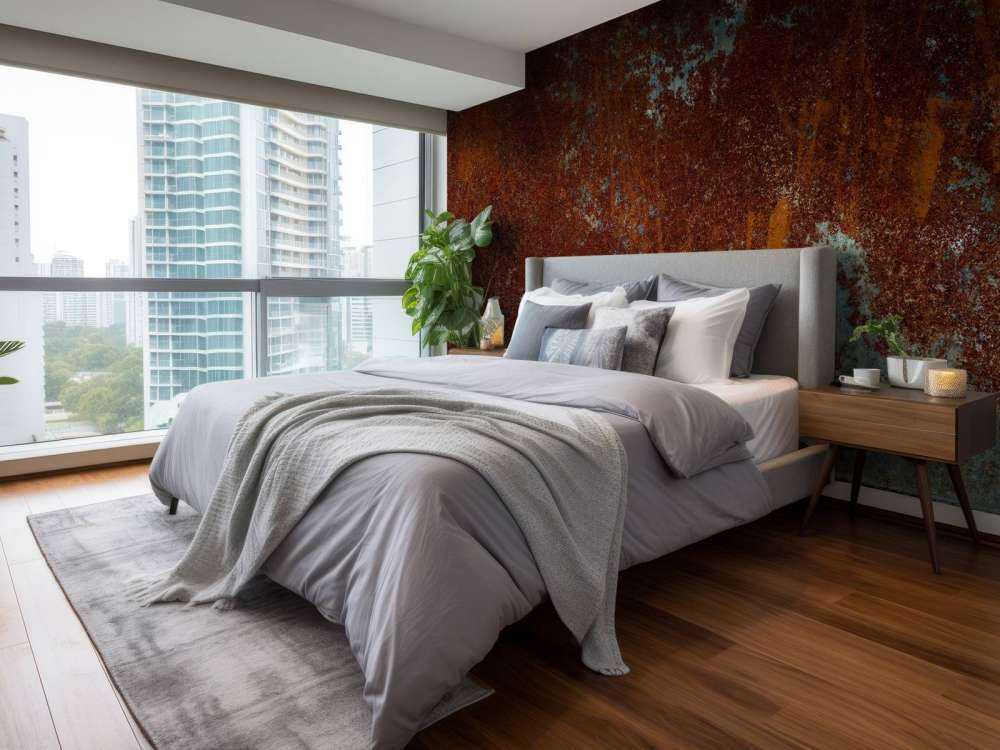 Zardzewiała konstrukcja metalowa