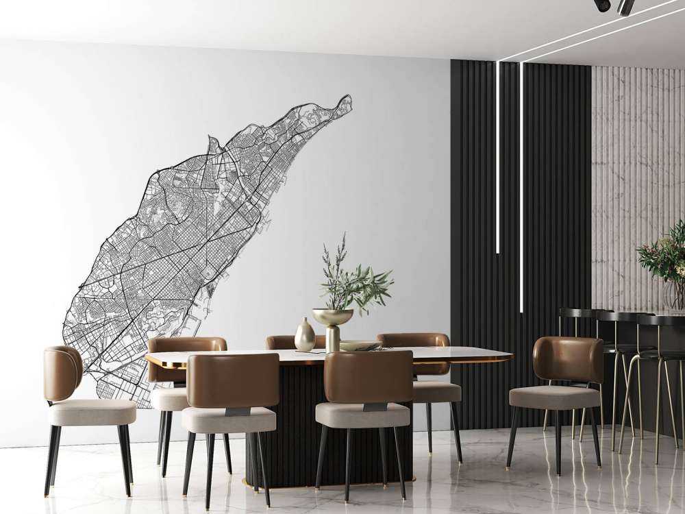 Mapa Barcelony, biała