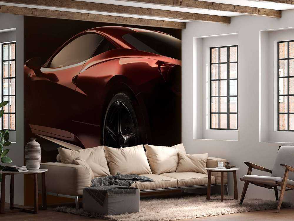 Czerwony samochód sportowy